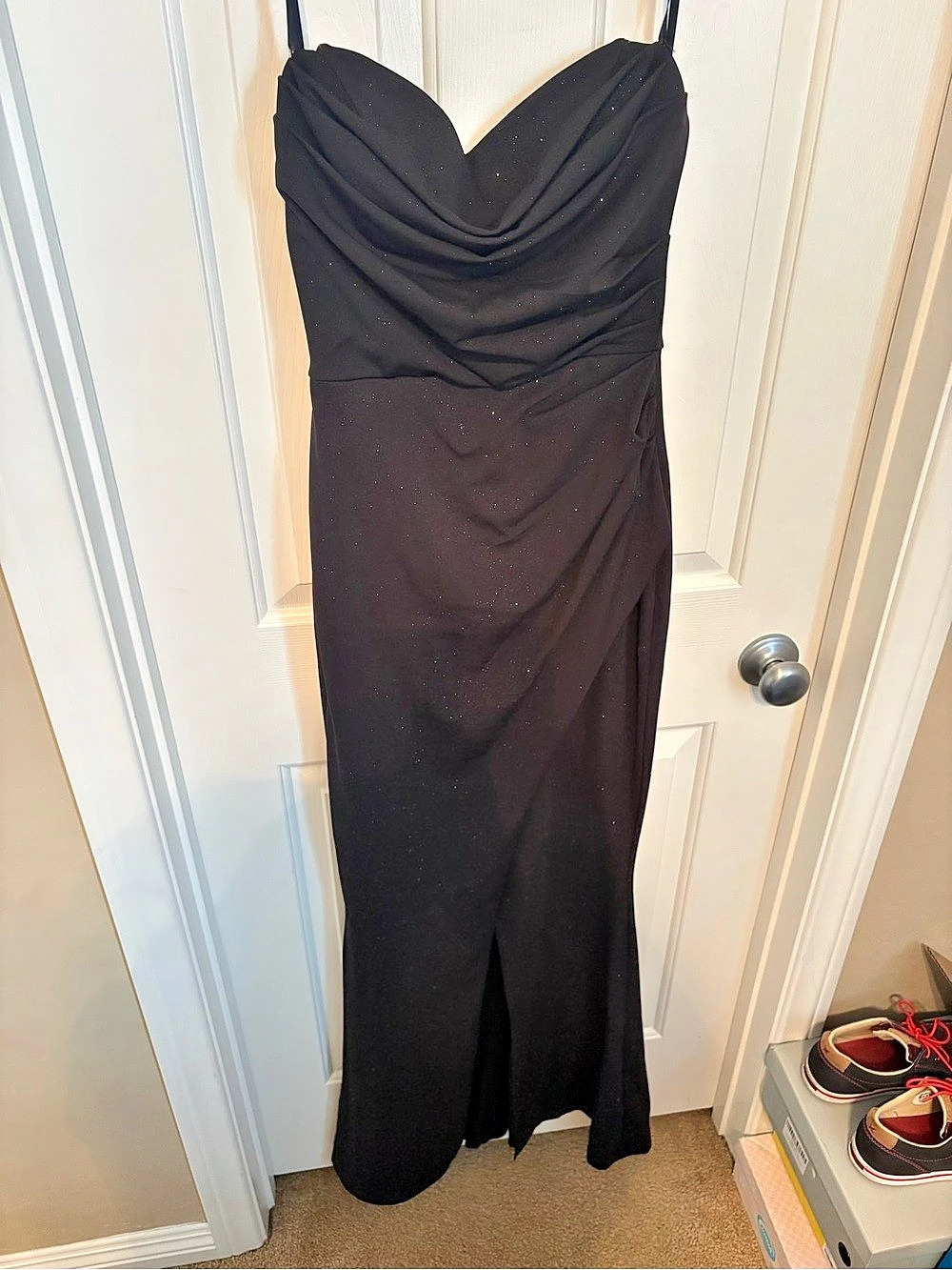 Windsor Black Maxi Sparkly Strapless Dress Size Small NWT